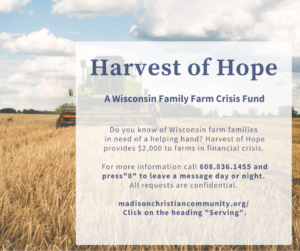 Harvest of Hope – Resource for WI Farmers in Need of a Helping Hand