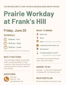 Prairie Workday at Frank’s Hill